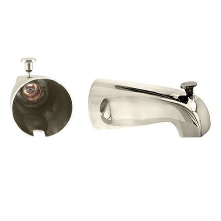 Westbrass Nose Diverter 5-1/2" Tub Spout in Polished Nickel D311-05